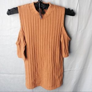 5/25  Kendall and Kylie Cold Shoulder Top (Tan)